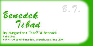 benedek tibad business card